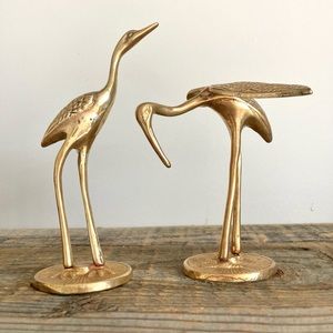Brass figurines cranes MCM